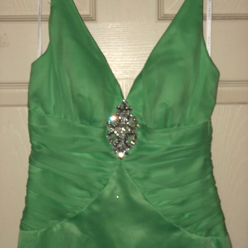 Lime green chiffon dress